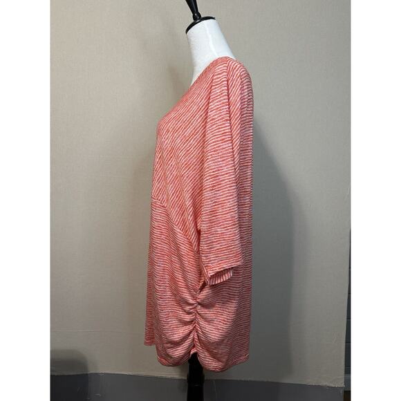 Lane Bryant Women's Top Size 22/24 Striped Orange Boho Short Sleeve - Picture 6 of 11